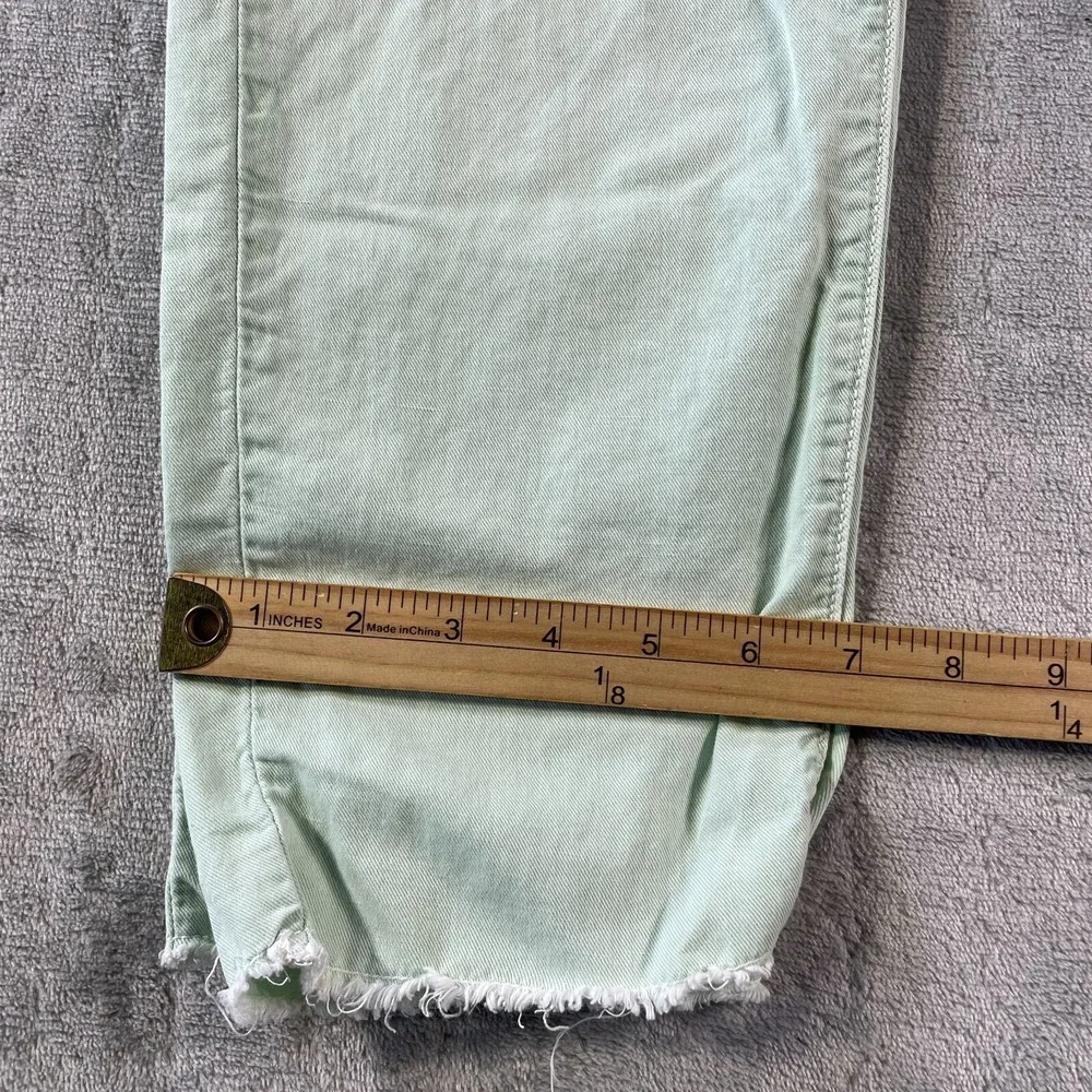 Mother Pants Women 26 Hedge Green The Shaker Chop Crop Fray‎ Straight Preppy